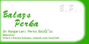 balazs perka business card